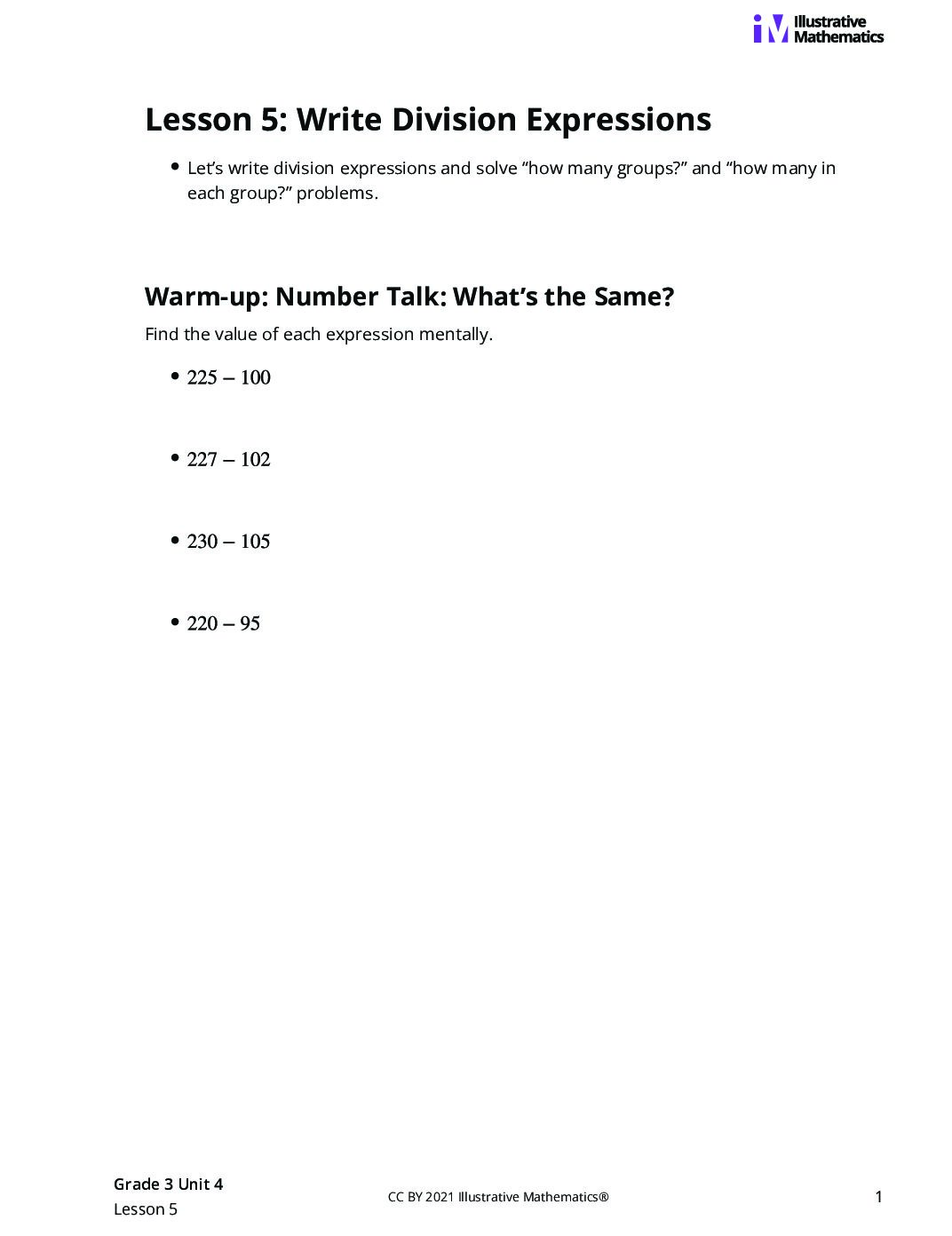 Grade3 4 5 Lesson Student Task Statements
