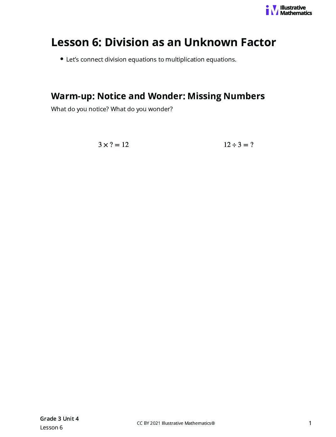 Grade3 4 6 Lesson Student Task Statements