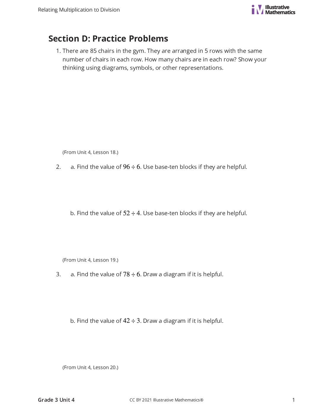 Grade3 4 D Dividing Larger Numbers Curated Practice Problem Set