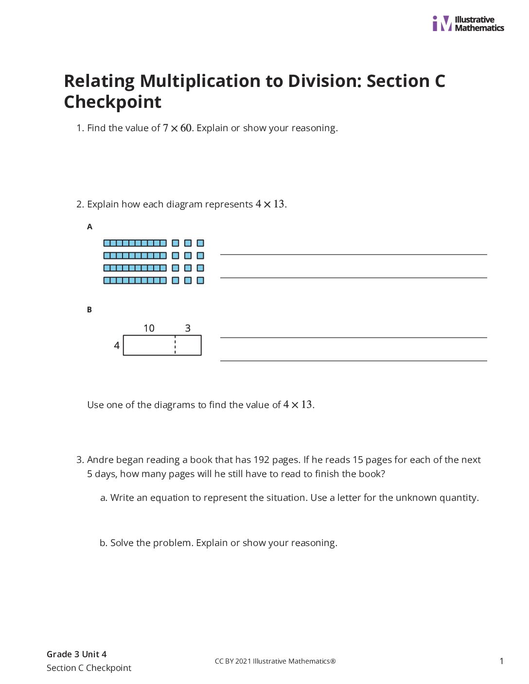 Grade3 4 Section C Checkpoint Assessment