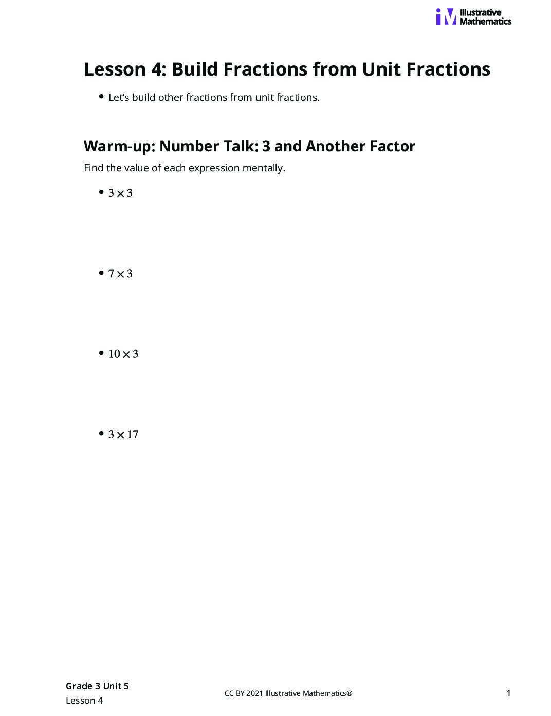 Grade3 5 4 Lesson Student Task Statements