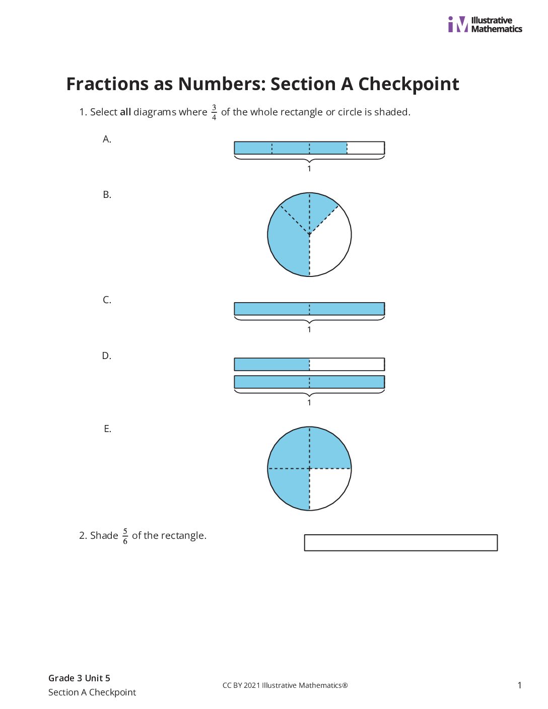 Grade3 5 Section A Checkpoint Assessment