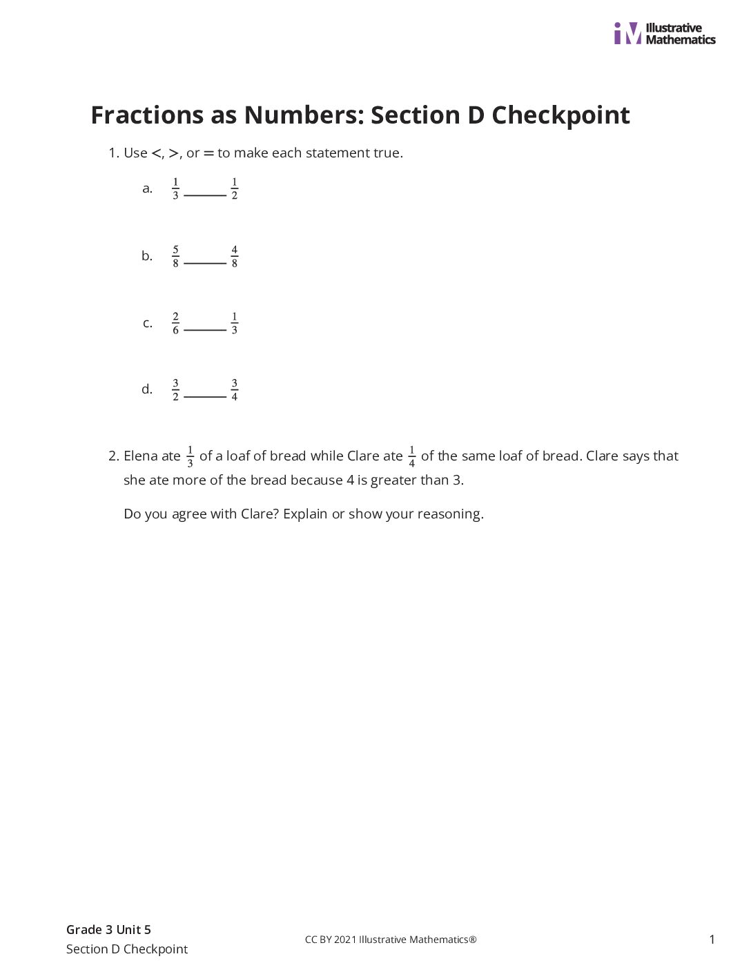 Grade3 5 Section D Checkpoint Assessment