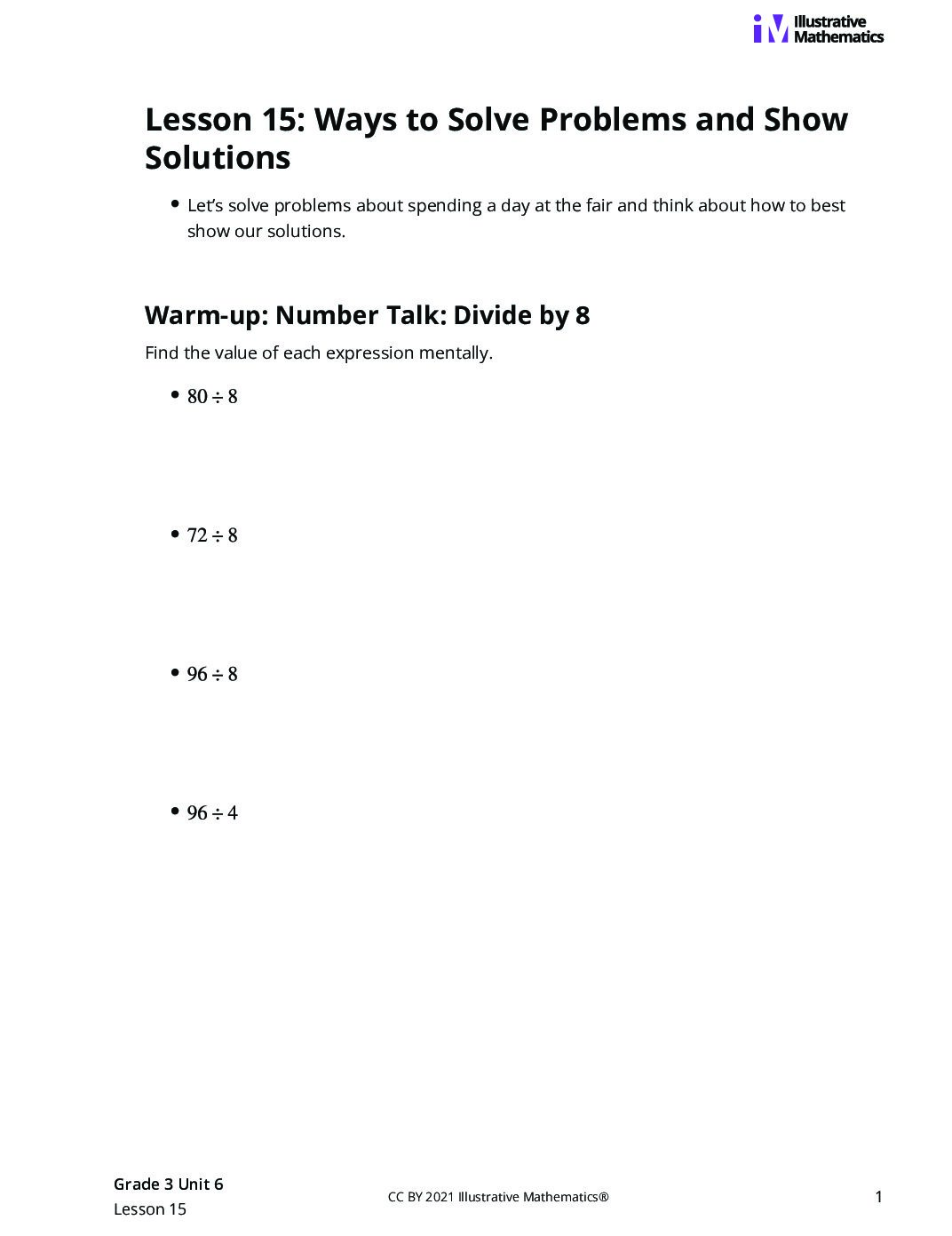 Grade3 6 15 Lesson Student Task Statements