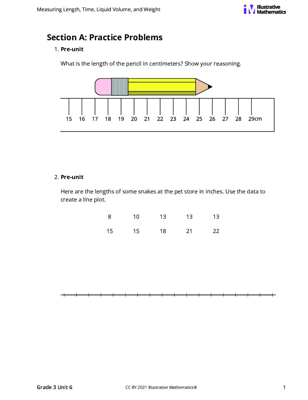 Grade3 6 A Measurement Data On Line Plots Curated Practice Problem Set