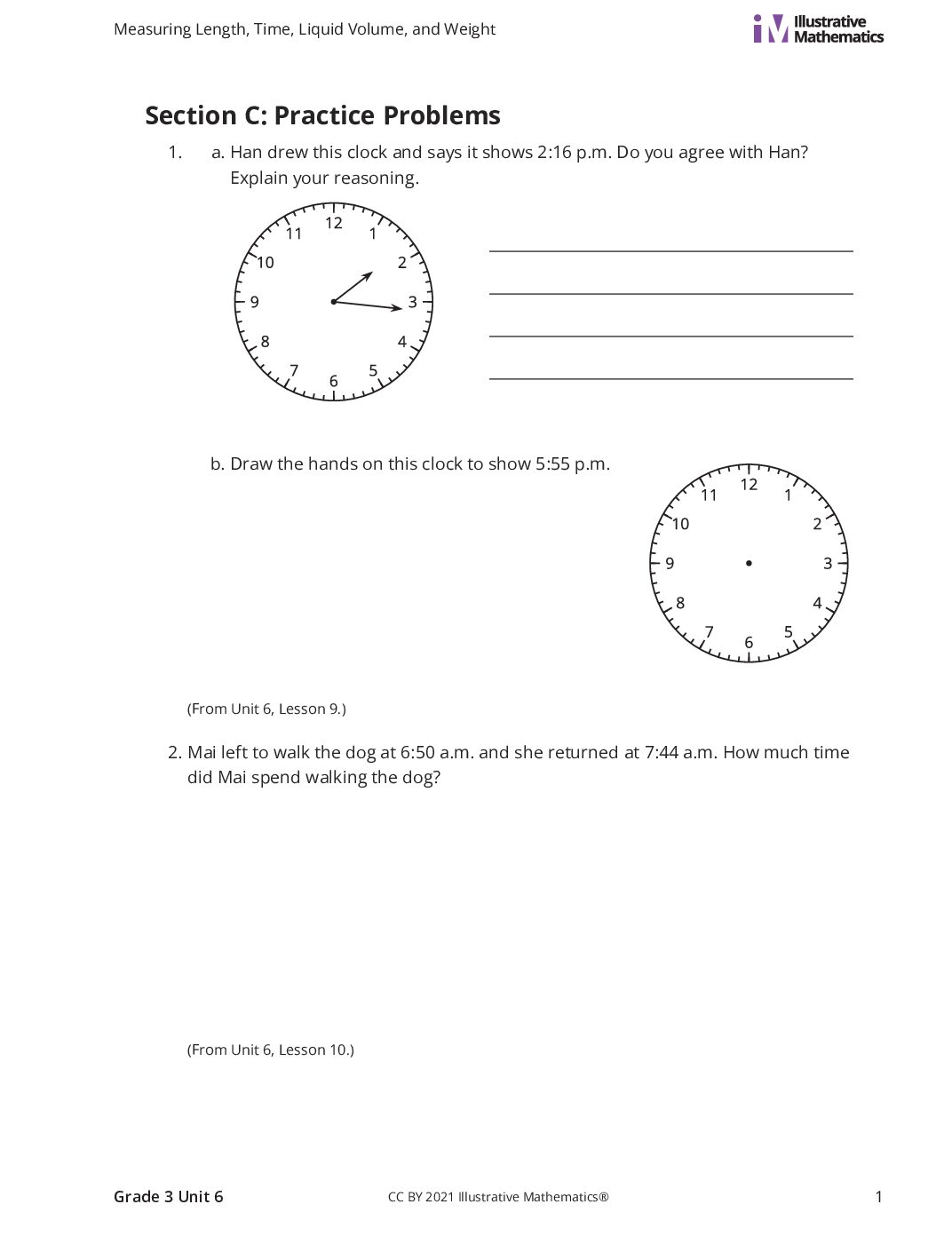 Grade3 6 C Problems Involving Time Curated Practice Problem Set