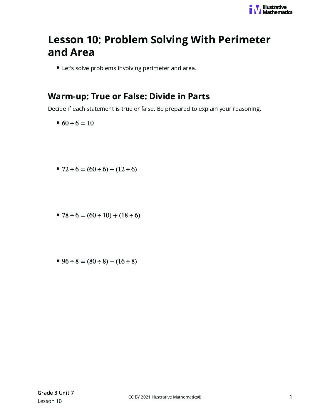 Grade3 7 10 Lesson Student Task Statements
