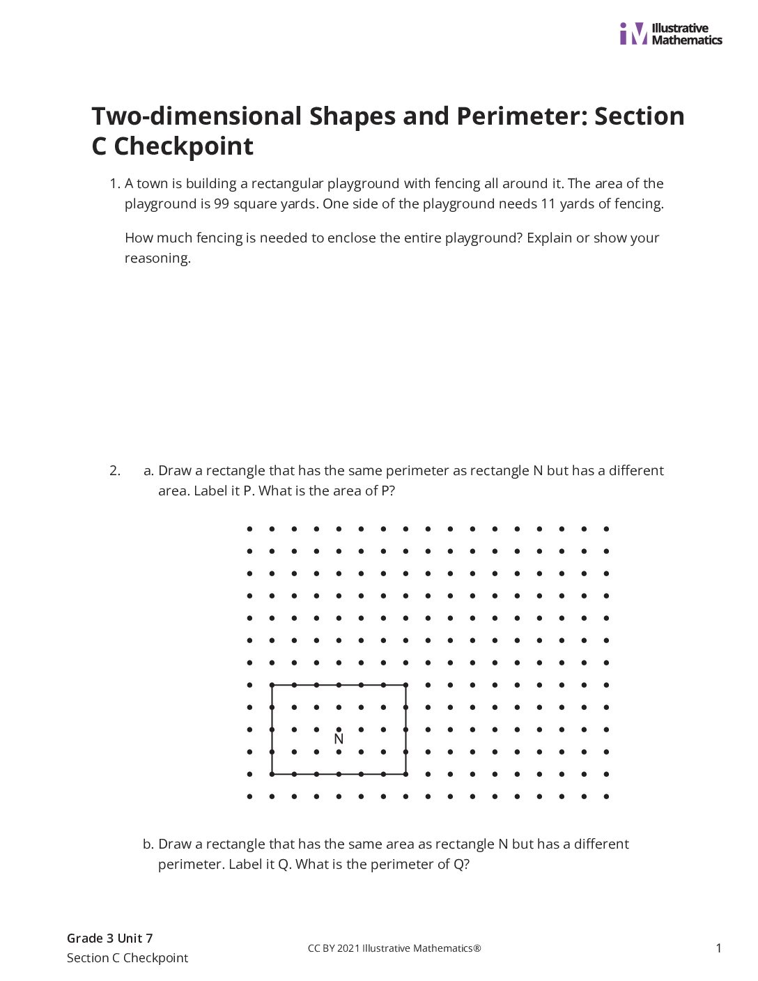 Grade3 7 Section C Checkpoint Assessment