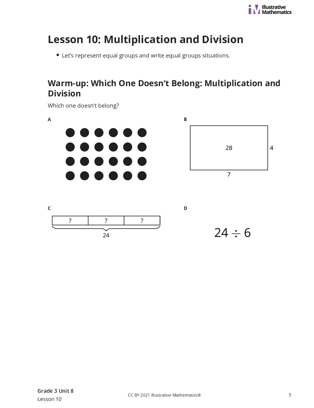 Grade3 8 10 Lesson Student Task Statements