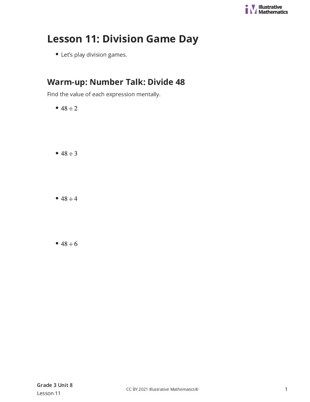 Grade3 8 11 Lesson Student Task Statements