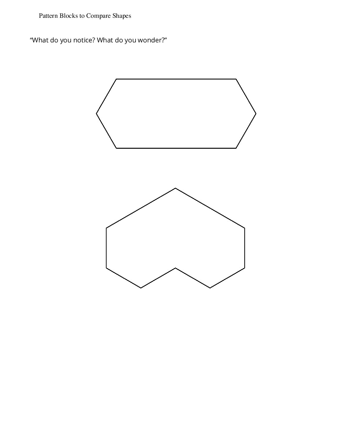 Grade3.2.A1.2 Pattern Blocks To Compare Shapes Pattern Blocks To Compare Shapes