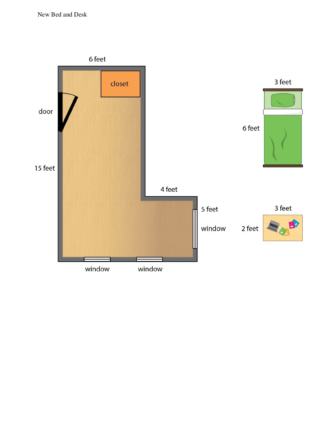 Grade3.2.C15.2 New Bed And Desk New Bed And Desk