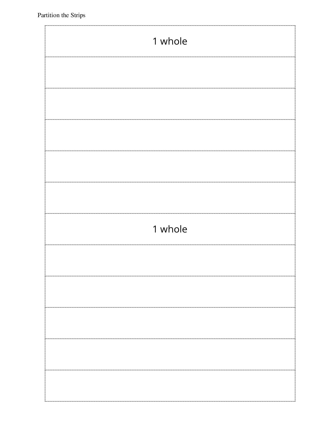 Grade3.5.A2.1 Partition The Strips Partition The Strips