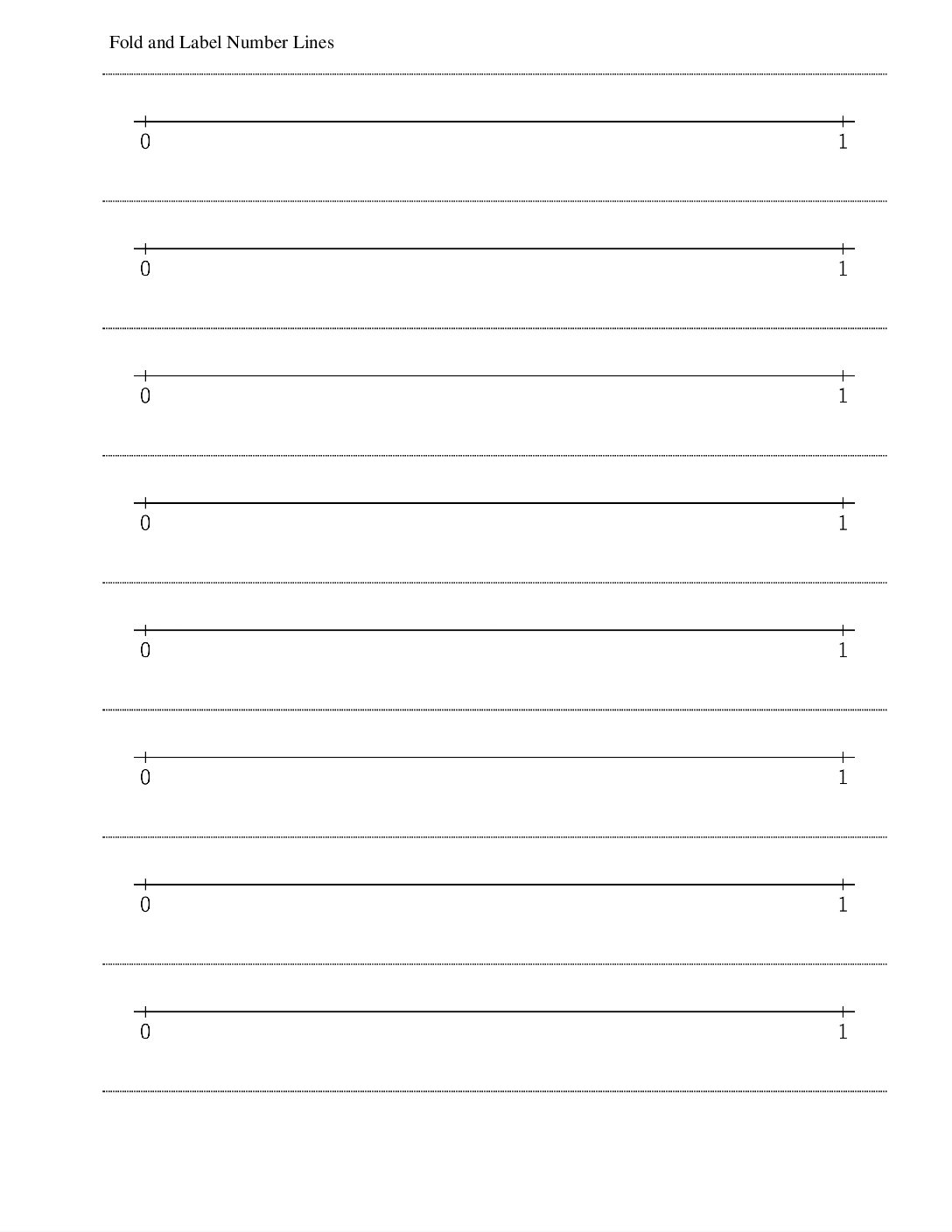 Grade3.5.B5.2 Fold And Label The Number Line Fold And Label Number Lines