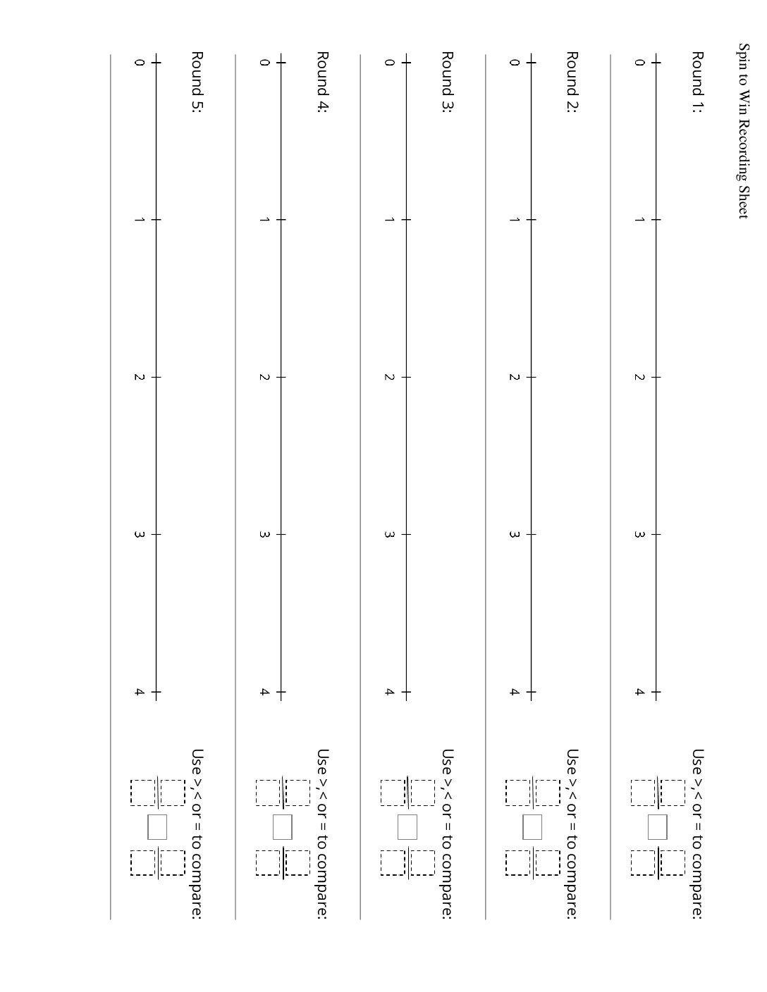 Grade3.5.D15.2 Spin To Win Same Denominator Spin To Win Recording Sheet
