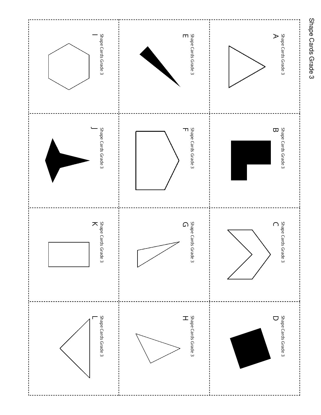 Grade3.7.A1.1 Card Sort Shapes Shape Cards Grade 3