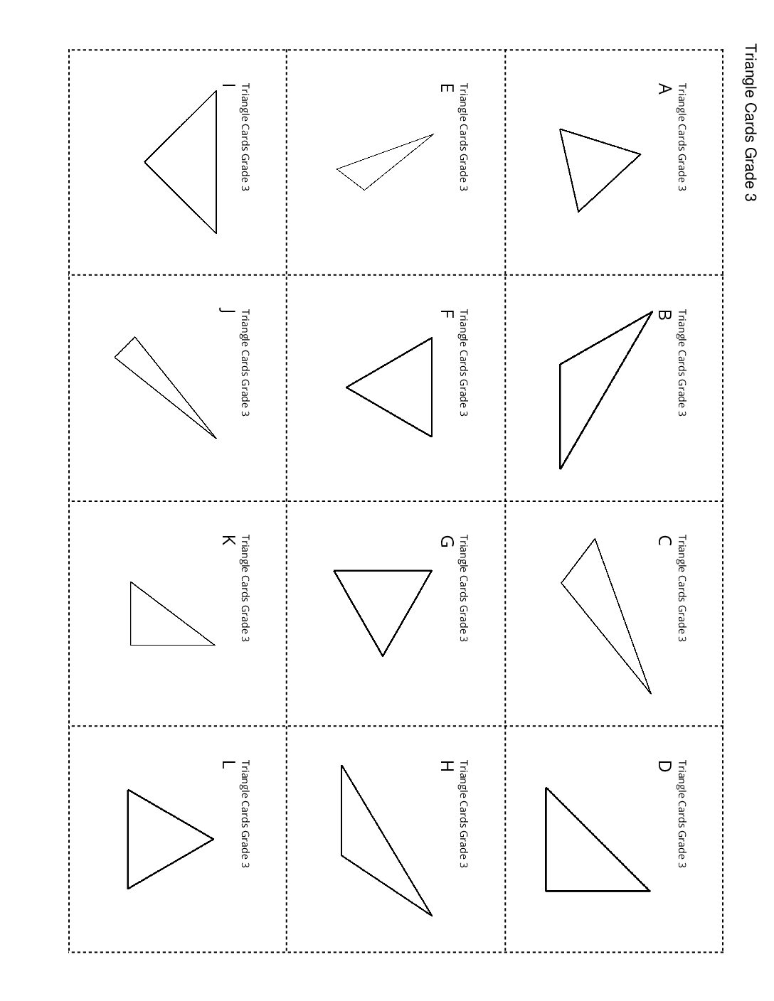 Grade3.7.A2.1 Card Sort Triangles Triangle Cards Grade 3