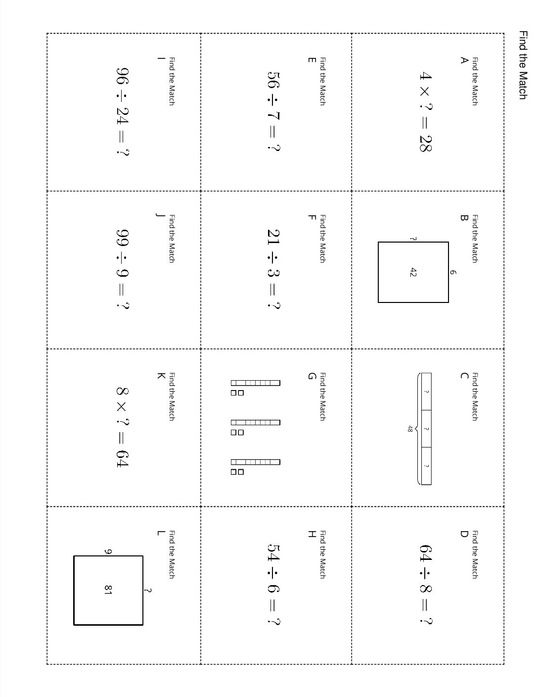 Grade3.8.C10.1 Card Sort Find The Match Find The Match