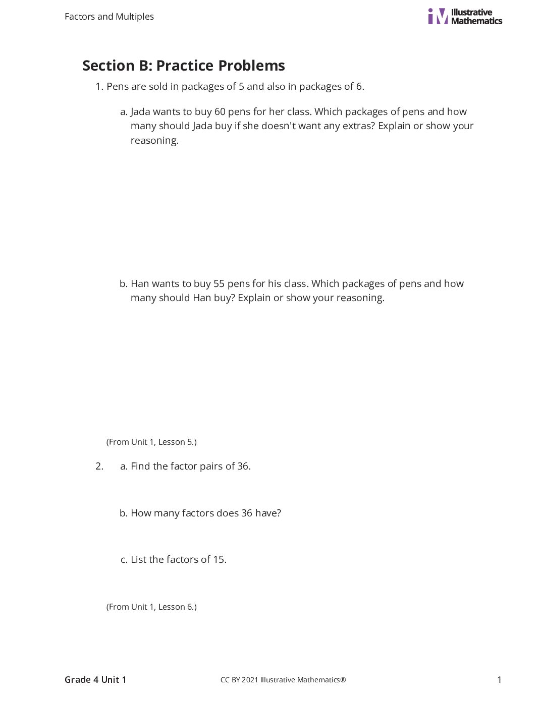 Grade4 1 B Find Factor Pairs And Multiples Curated Practice Problem Set