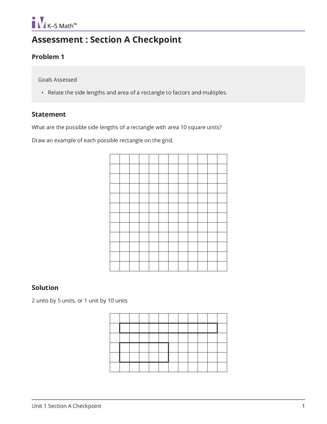 Grade4 1 Section A Checkpoint Teacher Guide