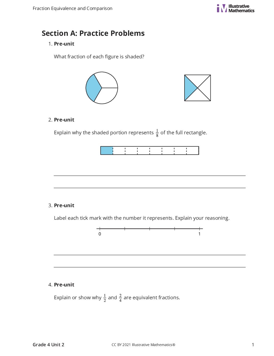 Grade4 2 A Size And Location Of Fractions Curated Practice Problem Set