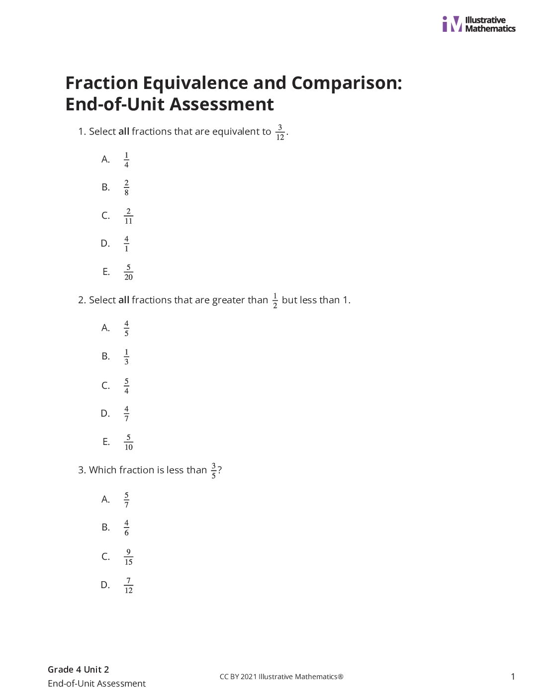 Grade4 2 End Of Unit Assessment Assessment