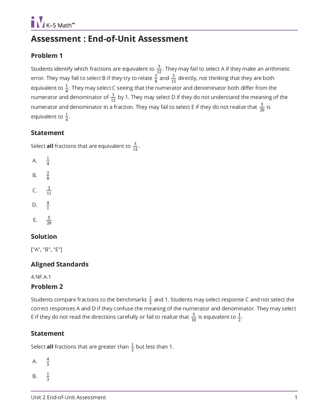 Grade4 2 End Of Unit Assessment Teacher Guide