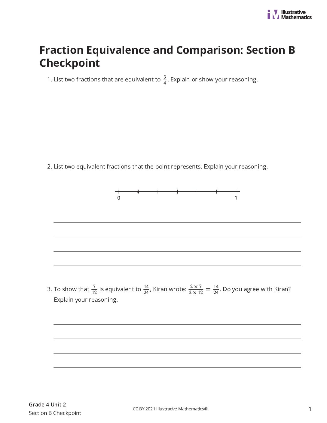 Grade4 2 Section B Checkpoint Assessment