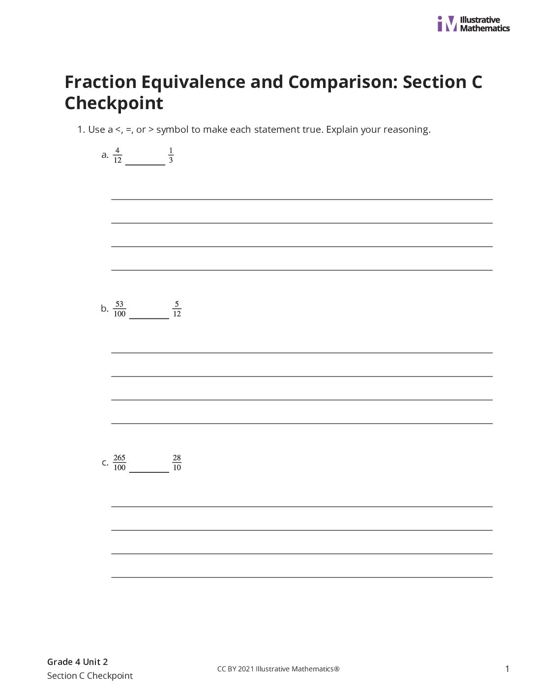 Grade4 2 Section C Checkpoint Assessment