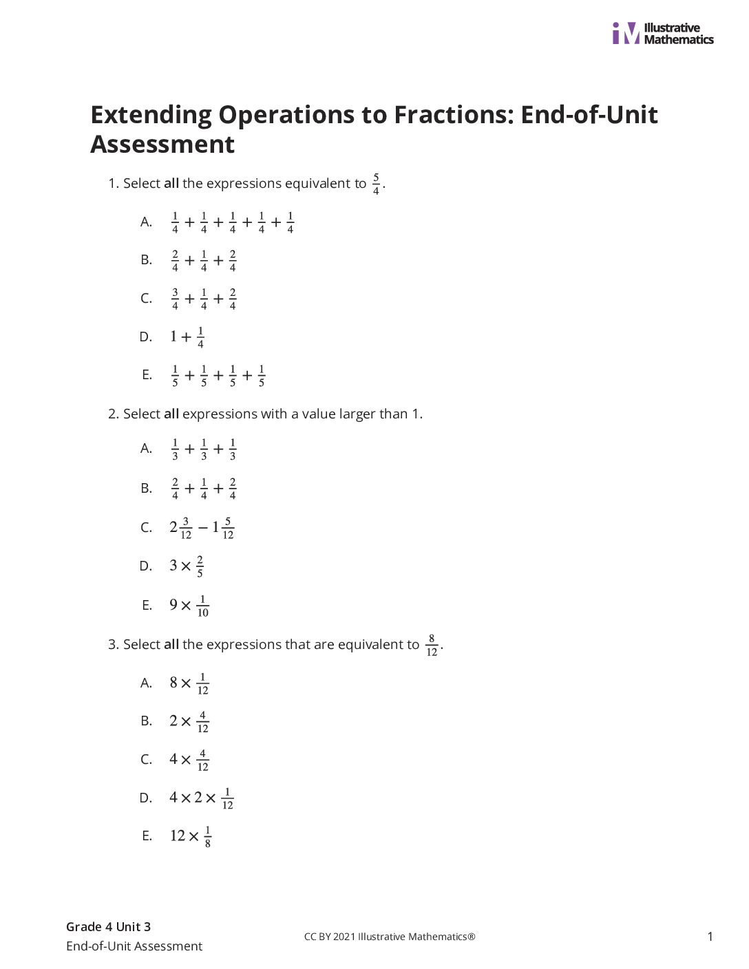 Grade4 3 End Of Unit Assessment Assessment