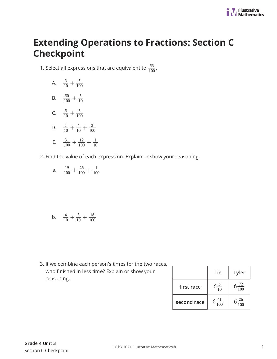 Grade4 3 Section C Checkpoint Assessment
