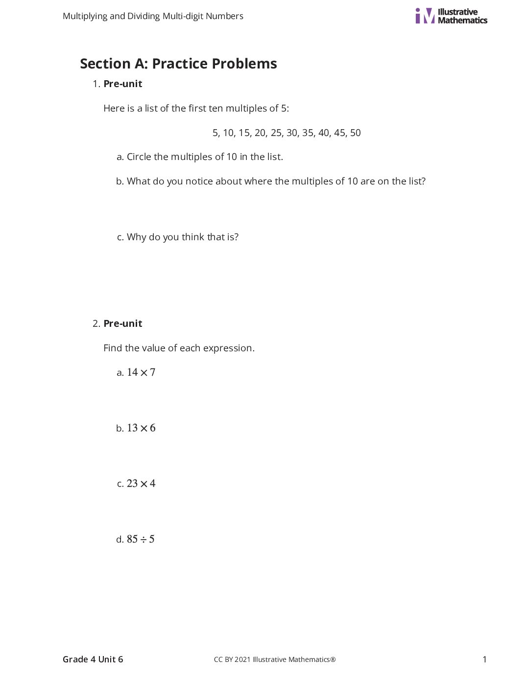 Grade4 6 A Features Of Patterns Curated Practice Problem Set