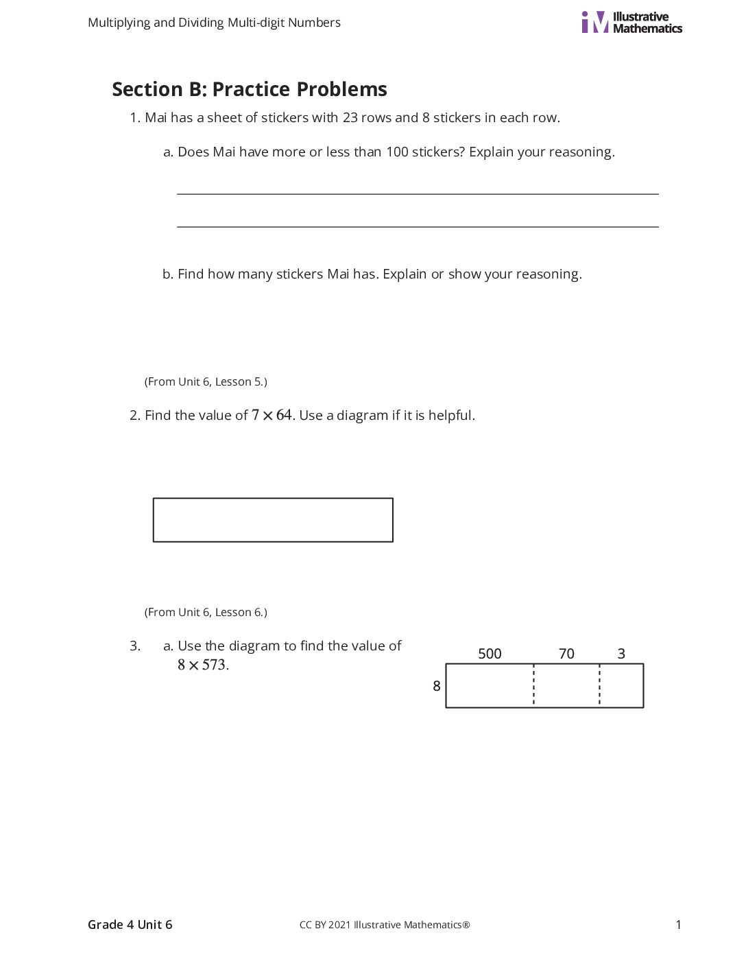 Grade4 6 B Multi Digit Multiplication Curated Practice Problem Set