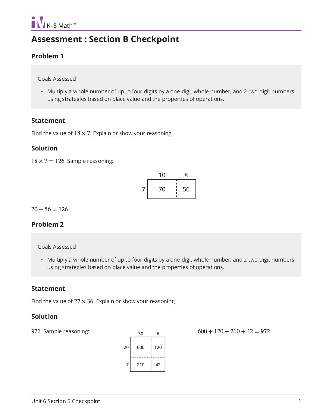 Grade4 6 Section B Checkpoint Teacher Guide
