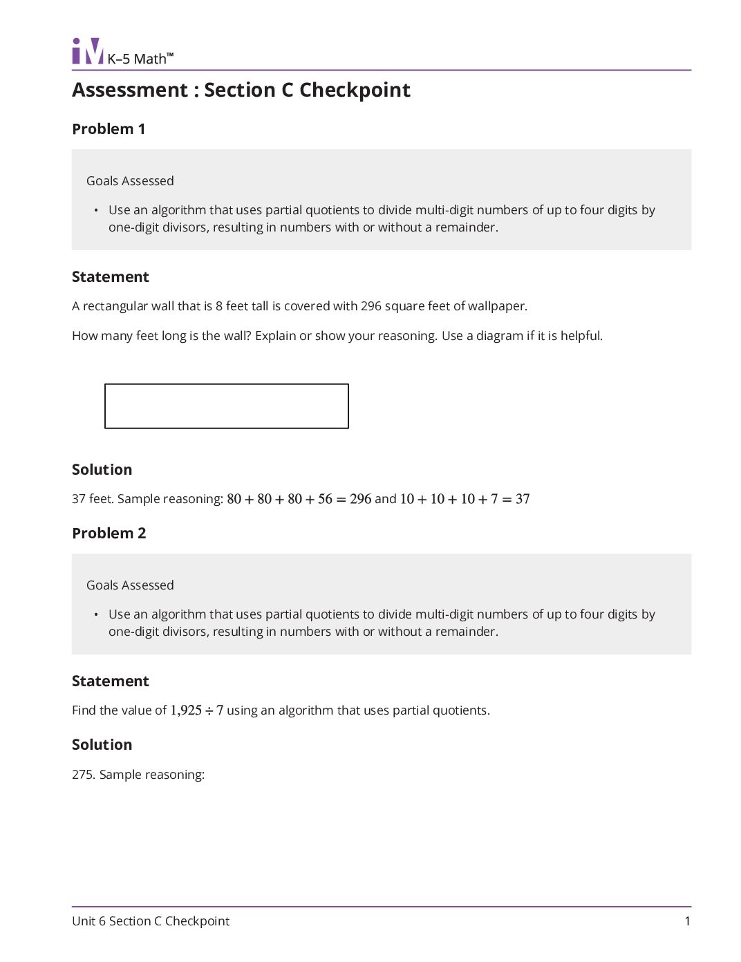 Grade4 6 Section C Checkpoint Teacher Guide