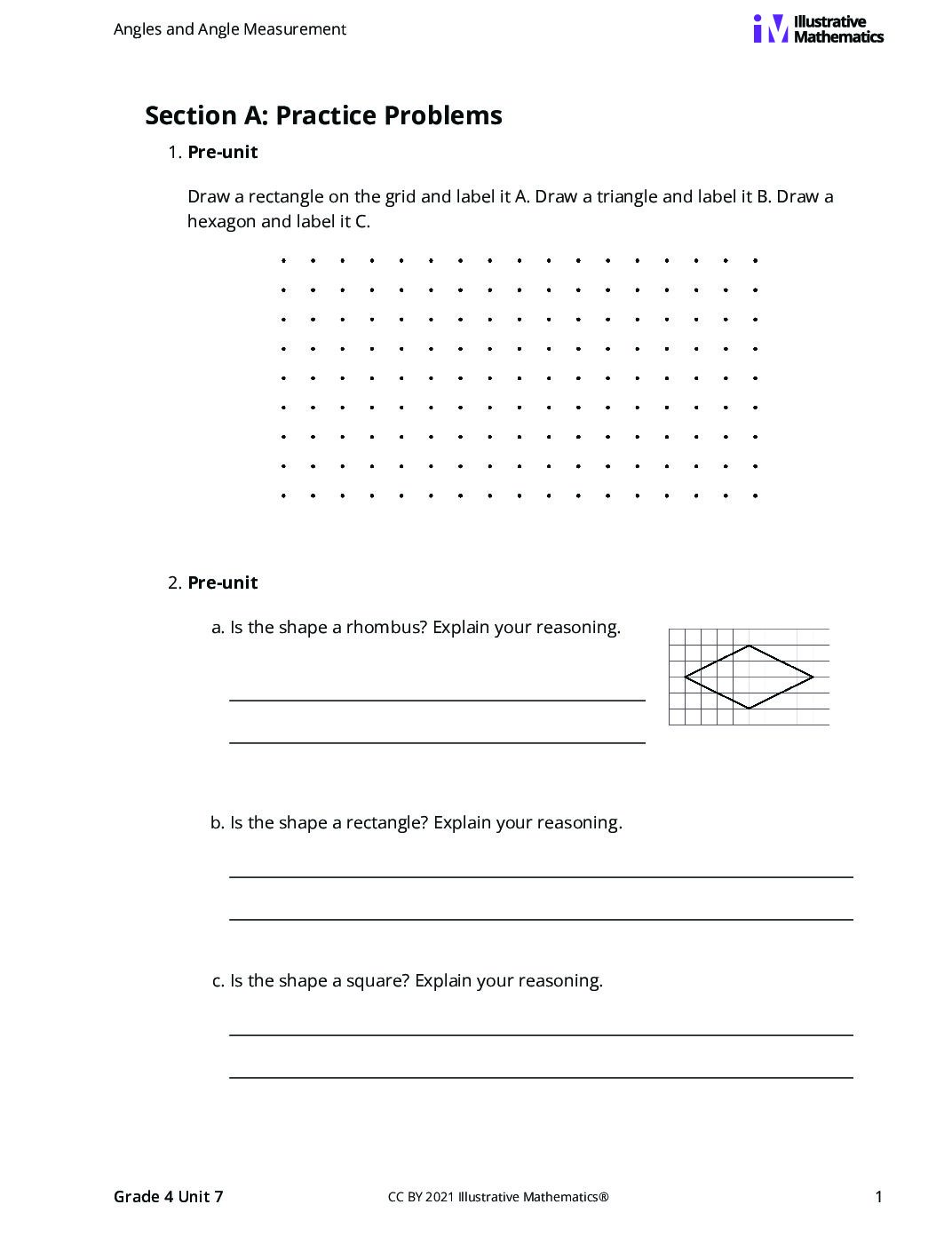 Grade4 7 A Points, Lines, Segments, Rays, And Angles Curated Practice Problem Set