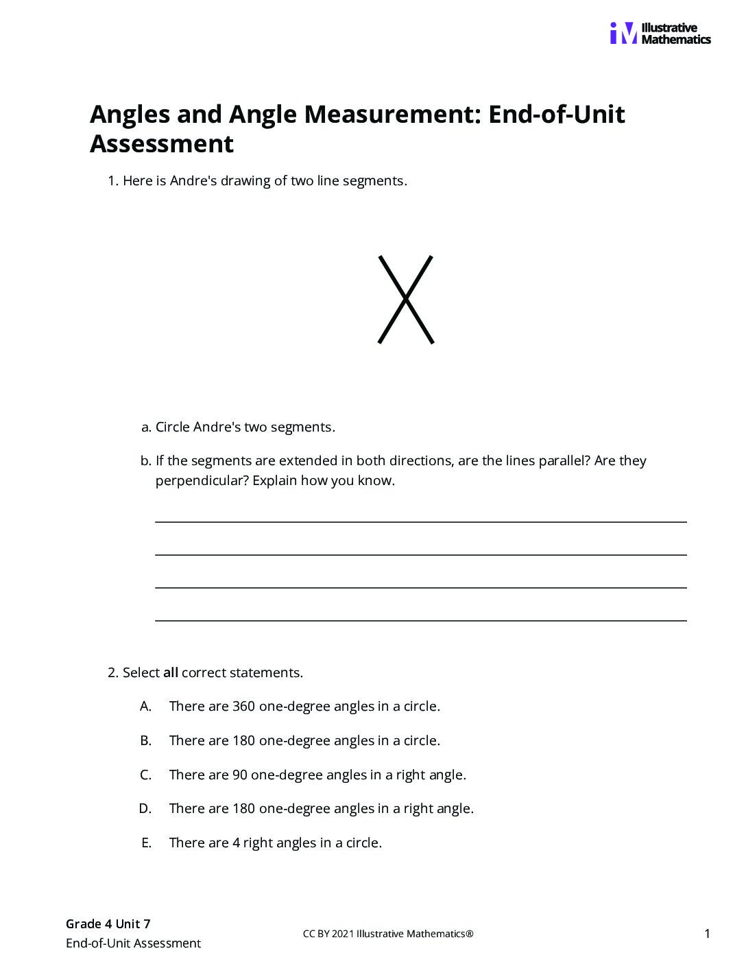 Grade4 7 End Of Unit Assessment Assessment