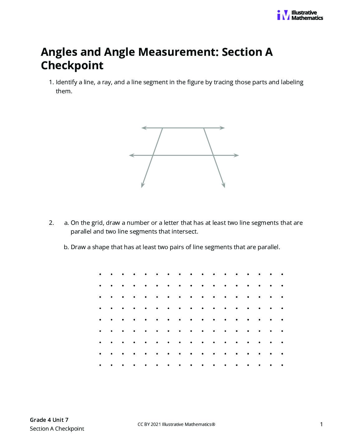 Grade4 7 Section A Checkpoint Assessment