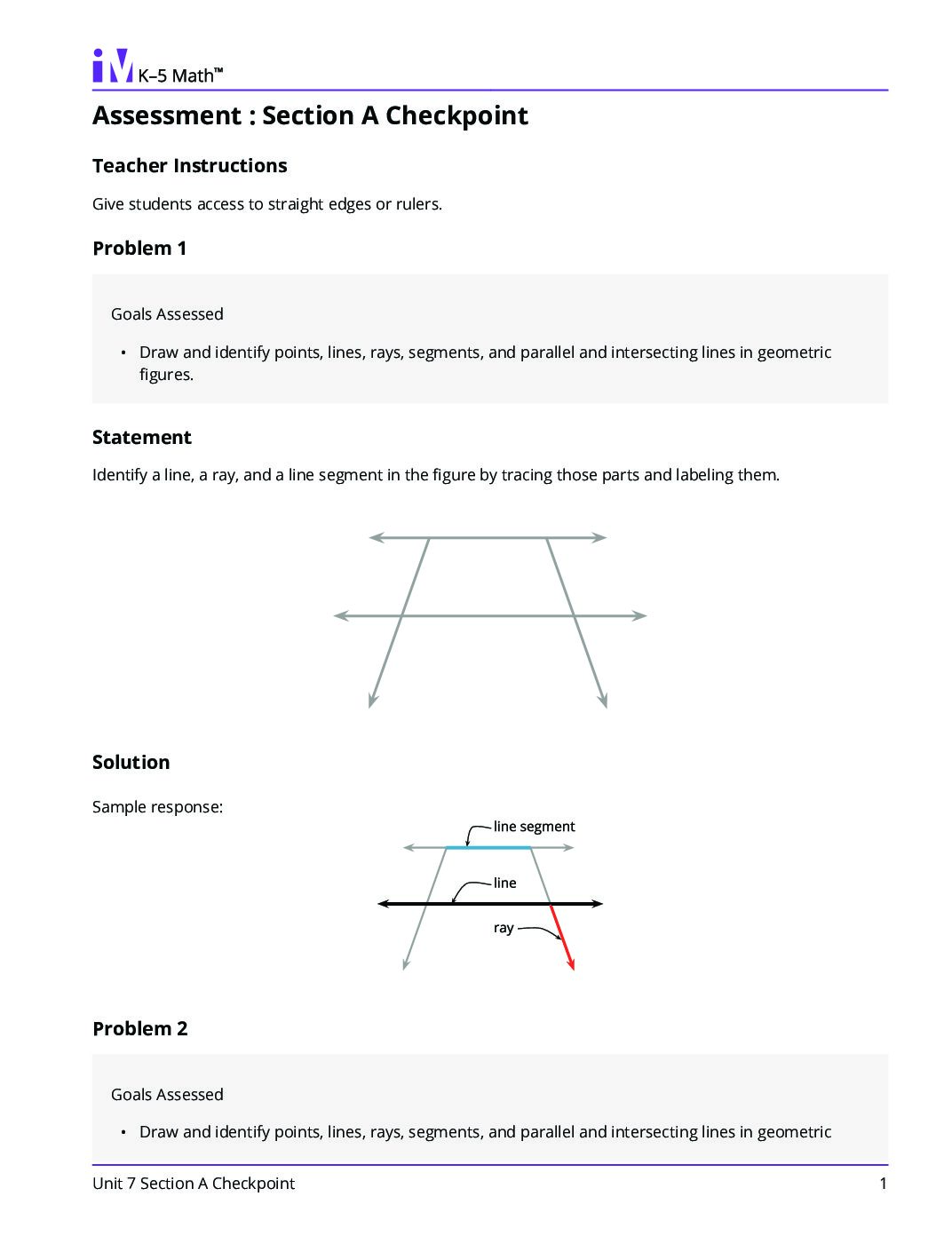 Grade4 7 Section A Checkpoint Teacher Guide