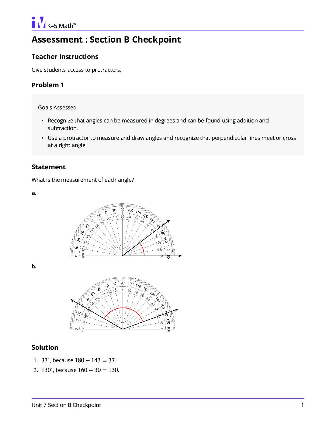 Grade4 7 Section B Checkpoint Teacher Guide