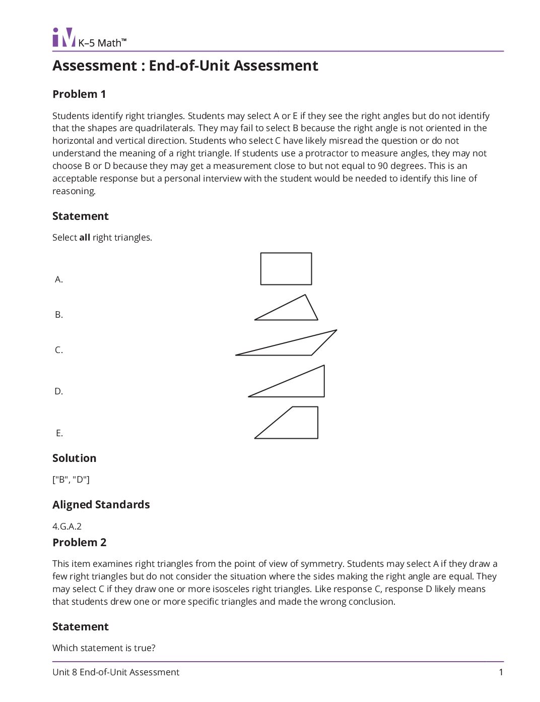 Grade4 8 End Of Unit Assessment Teacher Guide