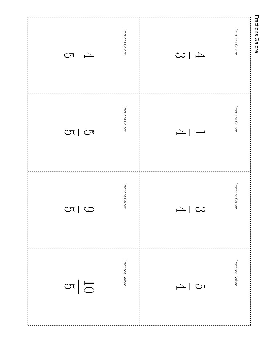 Grade4.2.B11.3 Card Sort Fractions Galore Fractions Galore