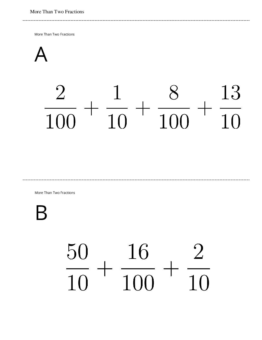Grade4.3.C18.2 More Than Two Fractions More Than Two Fractions
