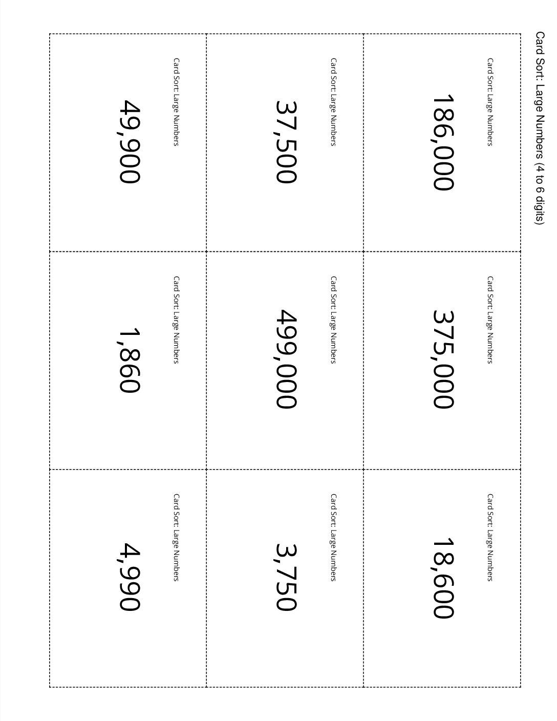Grade4.4.B9.1 Card Sort Large Numbers Card Sort Large Numbers 4 To 6 Digits