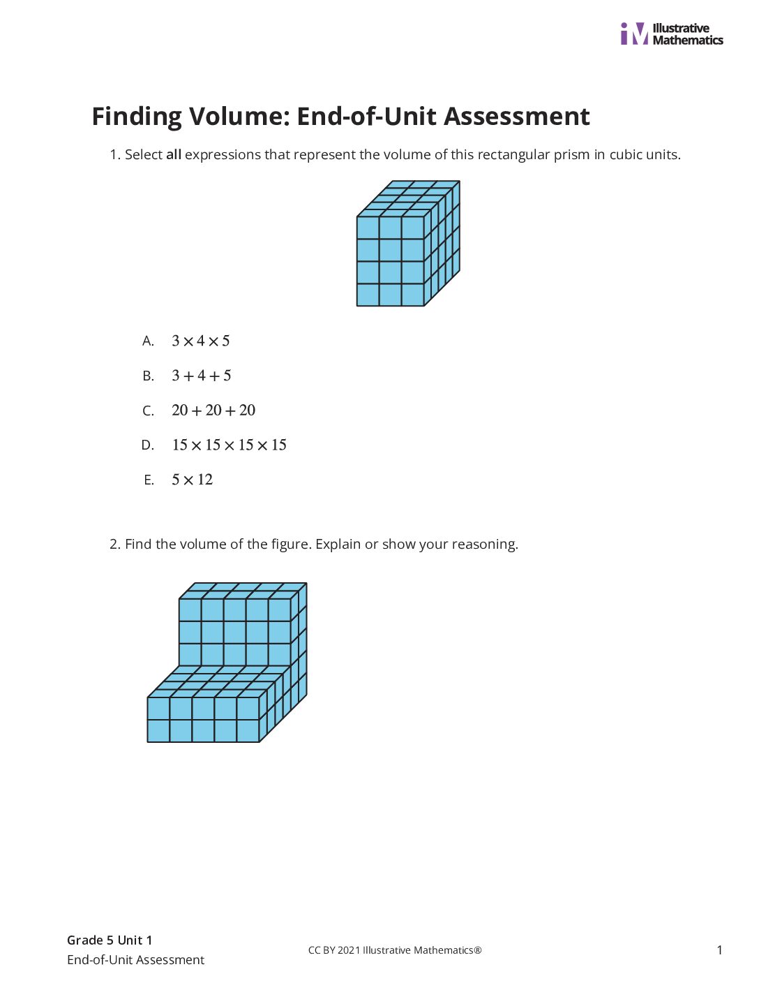 Grade5 1 End Of Unit Assessment Assessment
