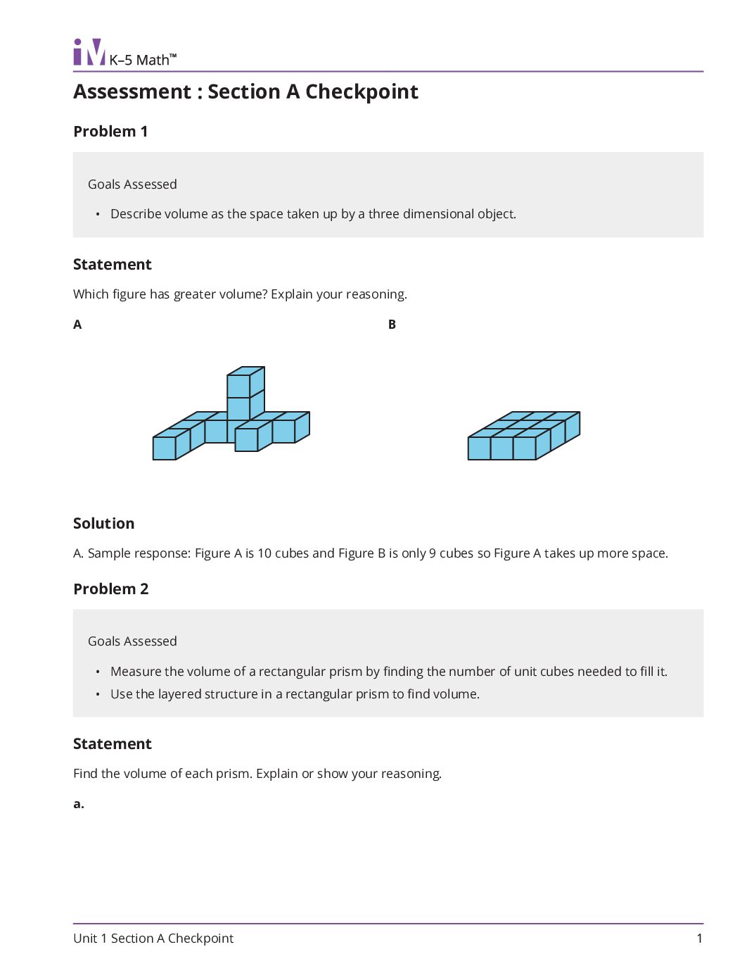 Grade5 1 Section A Checkpoint Teacher Guide