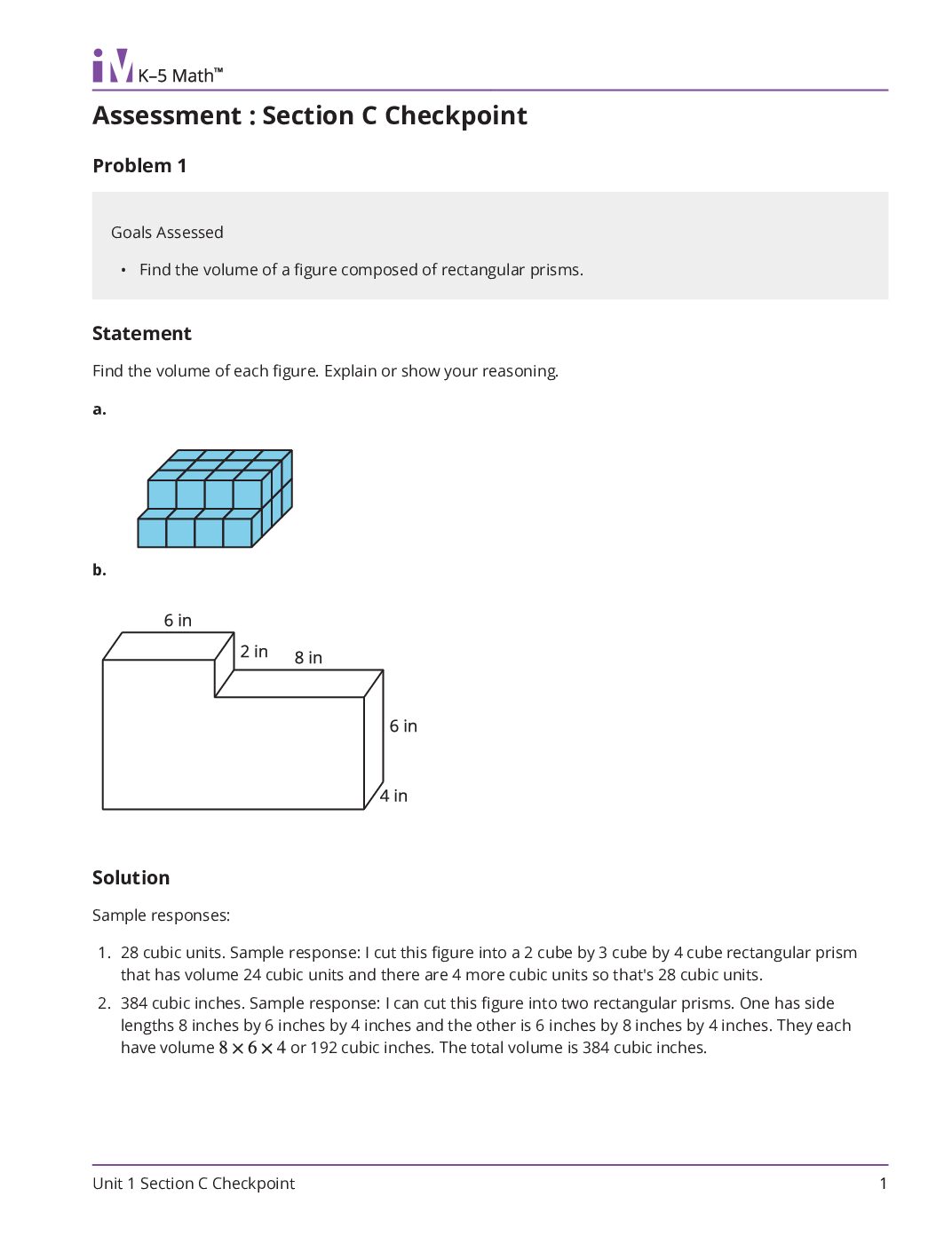 Grade5 1 Section C Checkpoint Teacher Guide