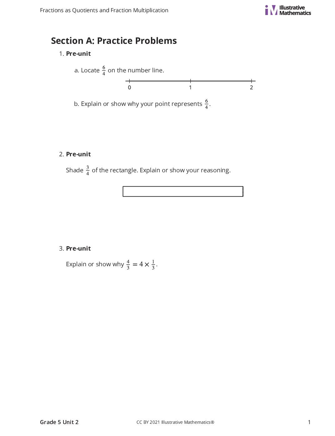 Grade5 2 A Fractions As Quotients Curated Practice Problem Set