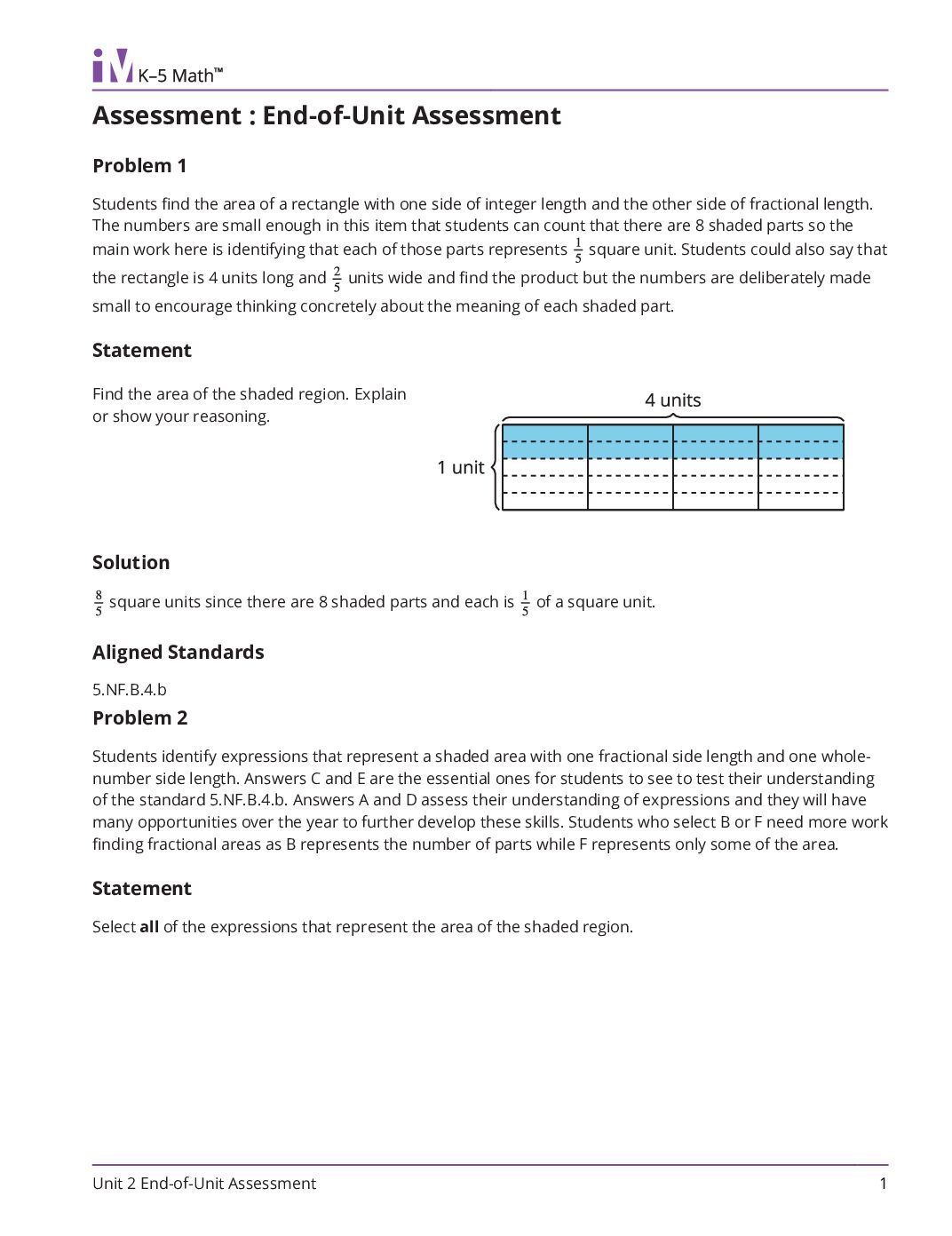 Grade5 2 End Of Unit Assessment Teacher Guide