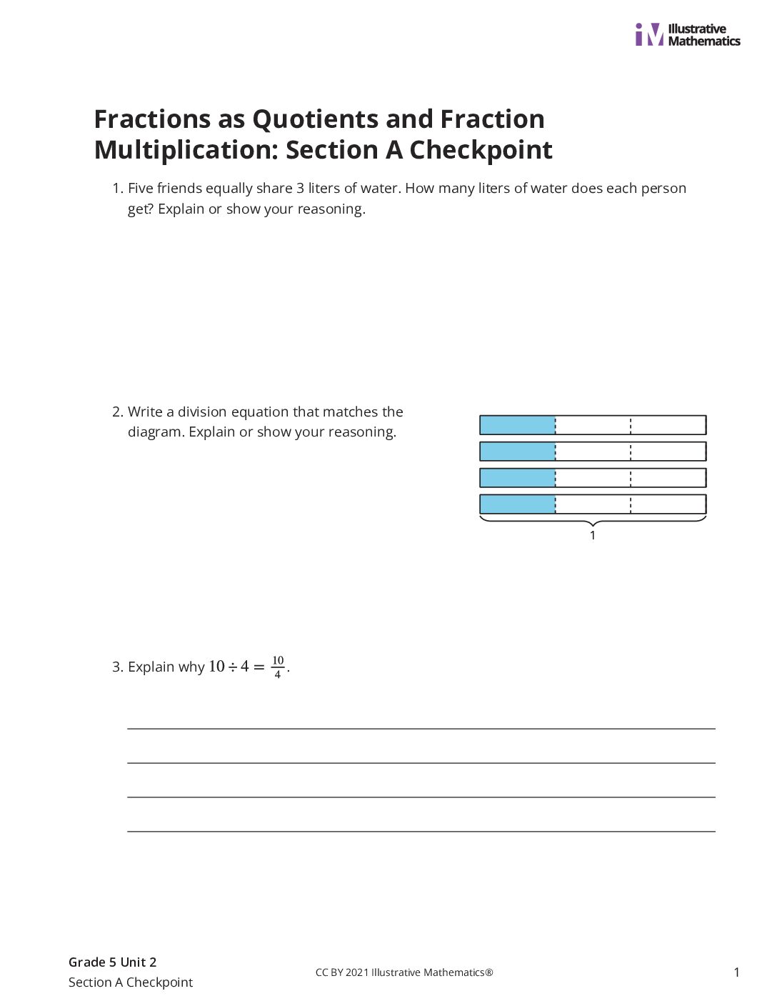 Grade5 2 Section A Checkpoint Assessment